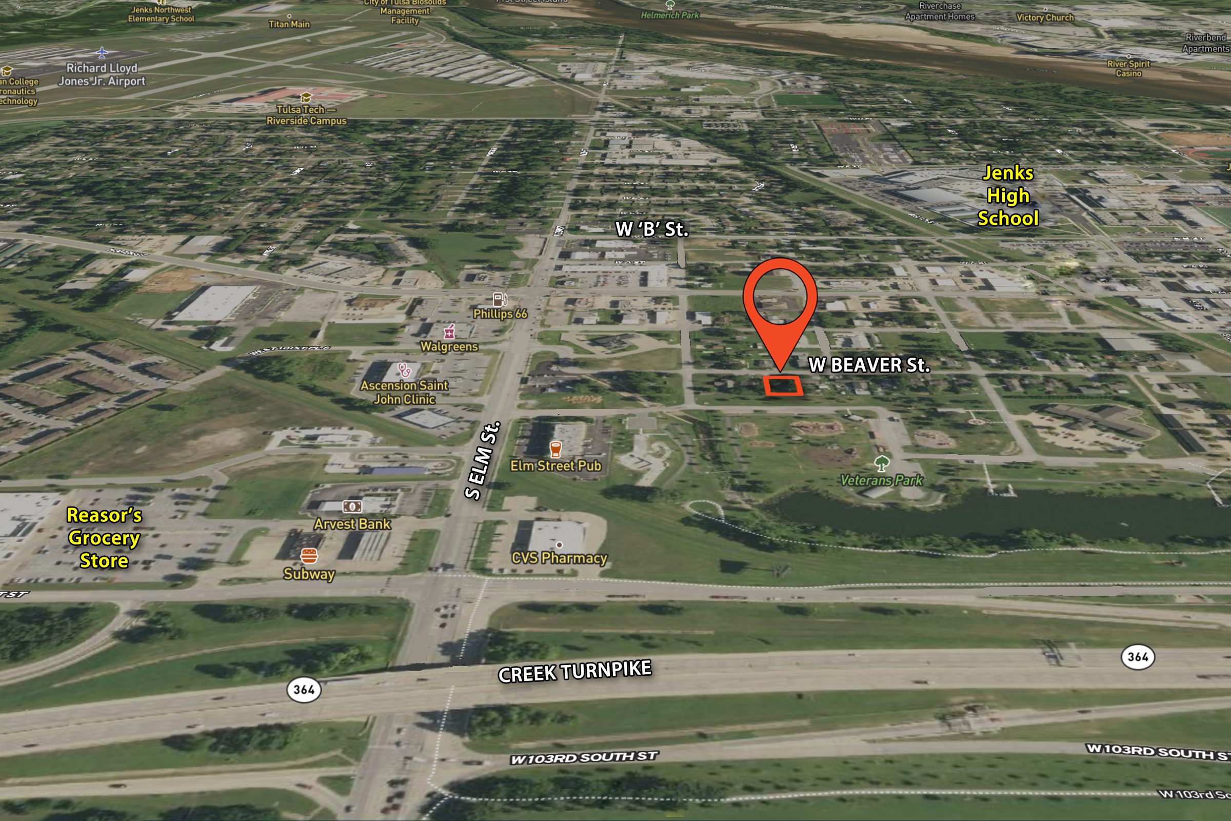 Image: Location map 418 W Beaver St Jenks, OK