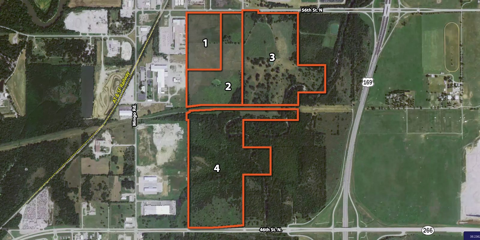 250 Acres development land, 10400 E 56th St N, Tulsa, OK